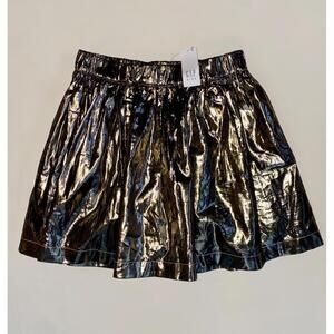 NWT Gap Kids Girls Bronze Metallic Lamé Mini Skirt Youth Size Medium 8 Lined